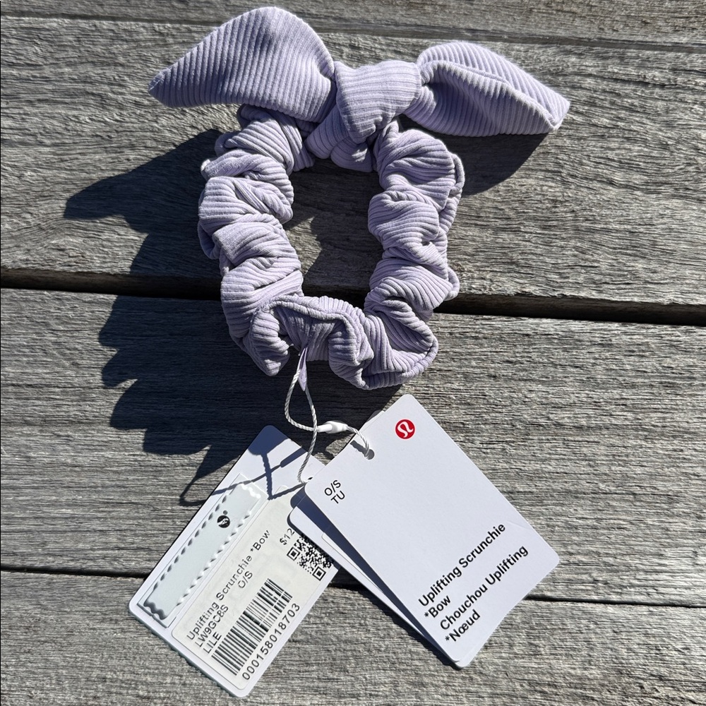Lululemon Uplifting Scrunchie Bow Lilac Esther Purple NWT